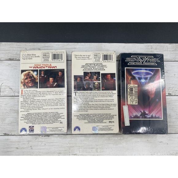 Lot of 3 NEW Star Trek VHS Tapes SEALED Wrath Of Khan Undisc. The Final Frontier - Picture 2 of 6
